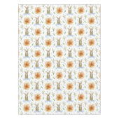 水彩ヴィンテージバニー&春の花イースター テーブルクロス (正面)