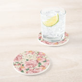 水彩ヴィンテージバラとアジサイ柄 コースター (側面)