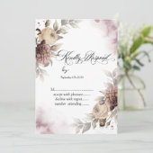 水彩ヴィンテージバラ点RSVP 招待状 (スタンド正面)
