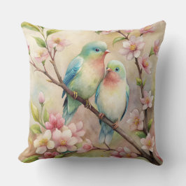 水彩ヴィンテージバードアート装飾用クッション クッション