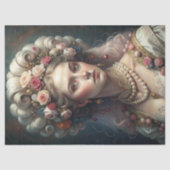 水彩ヴィンテージビクトリアン女性レディーピンクのバラ 薄葉紙 (正面)