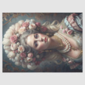 水彩ヴィンテージビクトリアン女性レディーピンクのバラ 薄葉紙 (正面)