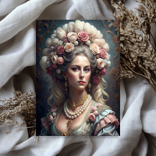 水彩ヴィンテージビクトリアン女性レディーピンクのバラ 薄葉紙