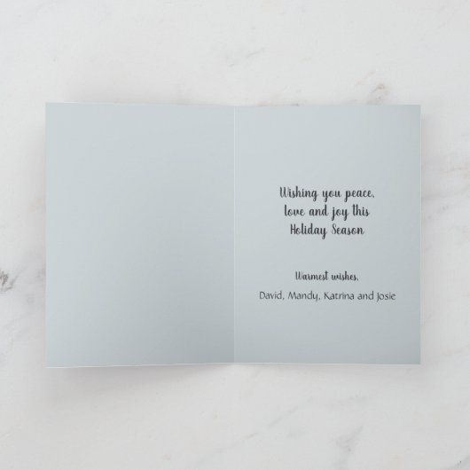 水彩ヴィンテージビレッジスターナイトクリスマス カード (内部)