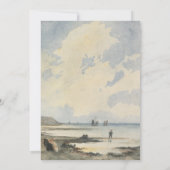 水彩ヴィンテージビーチおよびベンチ結婚ーズ 招待状 (裏面)