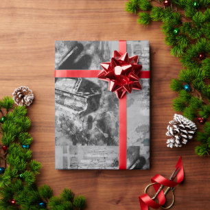 水彩ヴィンテージピアノシート楽譜ノートアート ラッピングペーパー