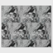 水彩ヴィンテージピアノシート楽譜ノートアート ラッピングペーパー (フラット)