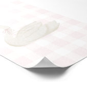 水彩ヴィンテージピンクスワンのポスター ポスター (角)