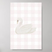 水彩ヴィンテージピンクスワンのポスター ポスター (正面)