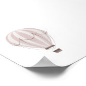 水彩ヴィンテージピンクhow air balloon poster ポスター (角)