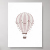 水彩ヴィンテージピンクhow air balloon poster ポスター (正面)