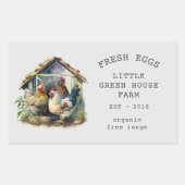 水彩ヴィンテージファミリーファームエッグカートン 長方形シール (正面)