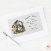 水彩ヴィンテージファミリーファームエッグカートン 長方形シール (封筒)