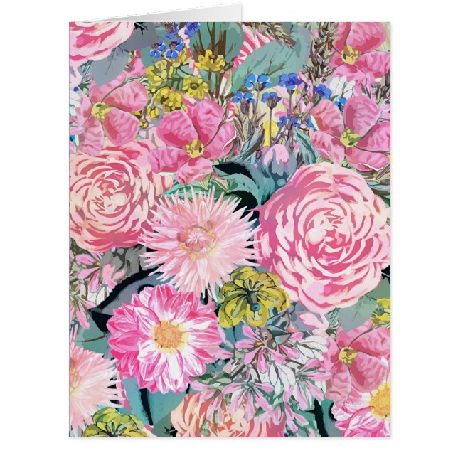 水彩ヴィンテージフローライラストレーション (正面)