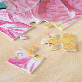 水彩ヴィンテージフローライラストレーション ジグソーパズル (側面)