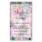 水彩ヴィンテージフローライラストレーション マグネット名刺 (正面縦)