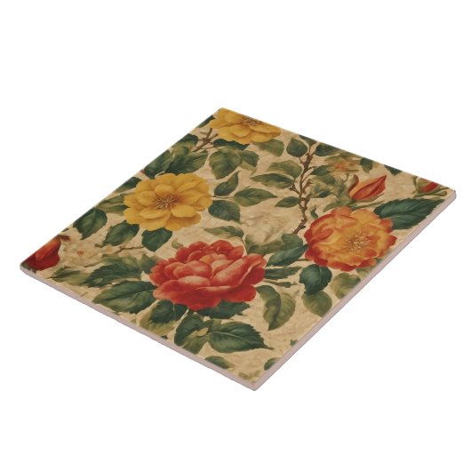 水彩ヴィンテージフローラ収モダン集 タイル (側面)