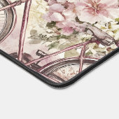 水彩ヴィンテージフローラ自転車カスタム企業の装置 デスクマット (コーナー)