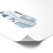 水彩ヴィンテージブルーゴルフクラブバッグポスター ポスター (角)