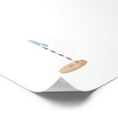 水彩ヴィンテージブルーゴルフホールポスター ポスター (角)