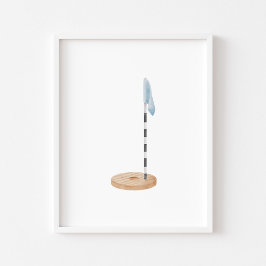 水彩ヴィンテージブルーゴルフホールポスター ポスター