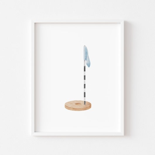 水彩ヴィンテージブルーゴルフホールポスター ポスター