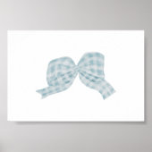 水彩ヴィンテージブルーリボン弓ポスター ポスター (正面)