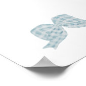 水彩ヴィンテージブルーリボン弓ポスター ポスター (角)