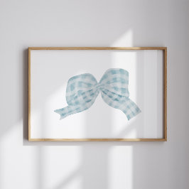 水彩ヴィンテージブルーリボン弓ポスター ポスター