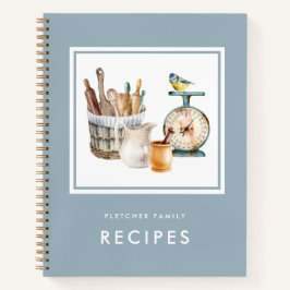 水彩ヴィンテージベーキング供給レシピ ノートブック