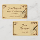 水彩ヴィンテージペンクラシック公証人 名刺 (正面/裏面)