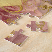 水彩ヴィンテージホワイトハミングバード&ピンクローズ ジグソーパズル (側面)