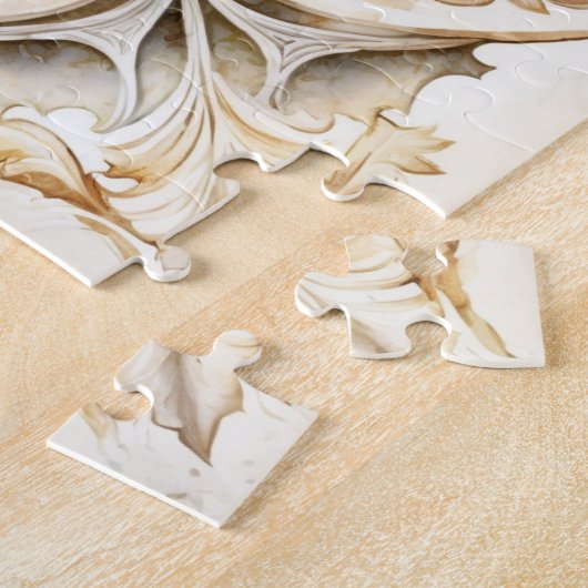 水彩ヴィンテージモザイクタイル。フローラアズレジョ ジグソーパズル (側面)