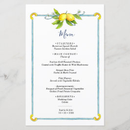 水彩ヴィンテージレモン結婚柑橘類のメニュー