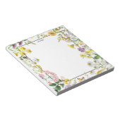 水彩ヴィンテージワイルドフラワーガーデンペルソナライズ ノートパッド (アングル)