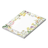 水彩ヴィンテージワイルドフラワーガーデンペルソナライズ ノートパッド (回転)