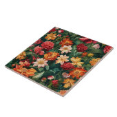 水彩ヴィンテージ人気があるフローラ収集 タイル (側面)