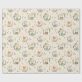 水彩ヴィンテージ動物 ラッピングペーパー (フラット)