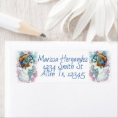 水彩ヴィンテージ女性 ラベル (インサイチュ)