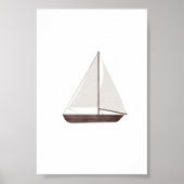 水彩ヴィンテージ帆船ポスター ポスター (正面)