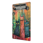 水彩ヴィンテージ抽象芸術猫 ミニクリップボード (アングル2)