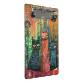 水彩ヴィンテージ抽象芸術猫 ミニクリップボード (アングル)