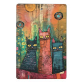 水彩ヴィンテージ抽象芸術猫 ミニクリップボード (裏面)