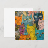 水彩ヴィンテージ抽象芸術猫(12) (正面/裏面)