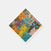 水彩ヴィンテージ抽象芸術猫(12) スタンダードカクテルナプキン (角)