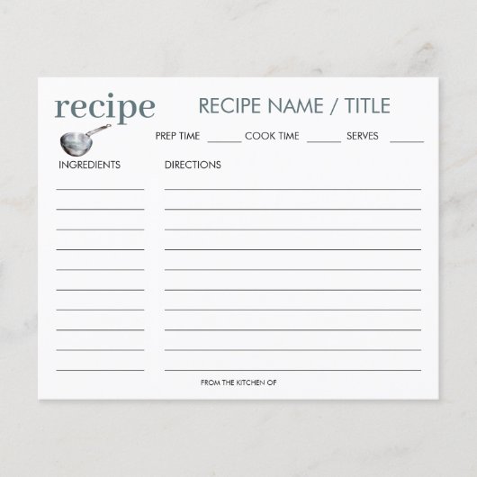 水彩ヴィンテージ揚げパンレシピカード (正面)