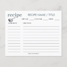 水彩ヴィンテージ揚げパンレシピカード