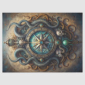 水彩ヴィンテージ海事結腸スカルsneak 薄葉紙 (正面)