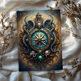 水彩ヴィンテージ海事結腸スカルsneak 薄葉紙