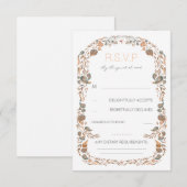 水彩ヴィンテージ秋ウッドランドウェディングRSVP 出欠カード (正面/裏面)